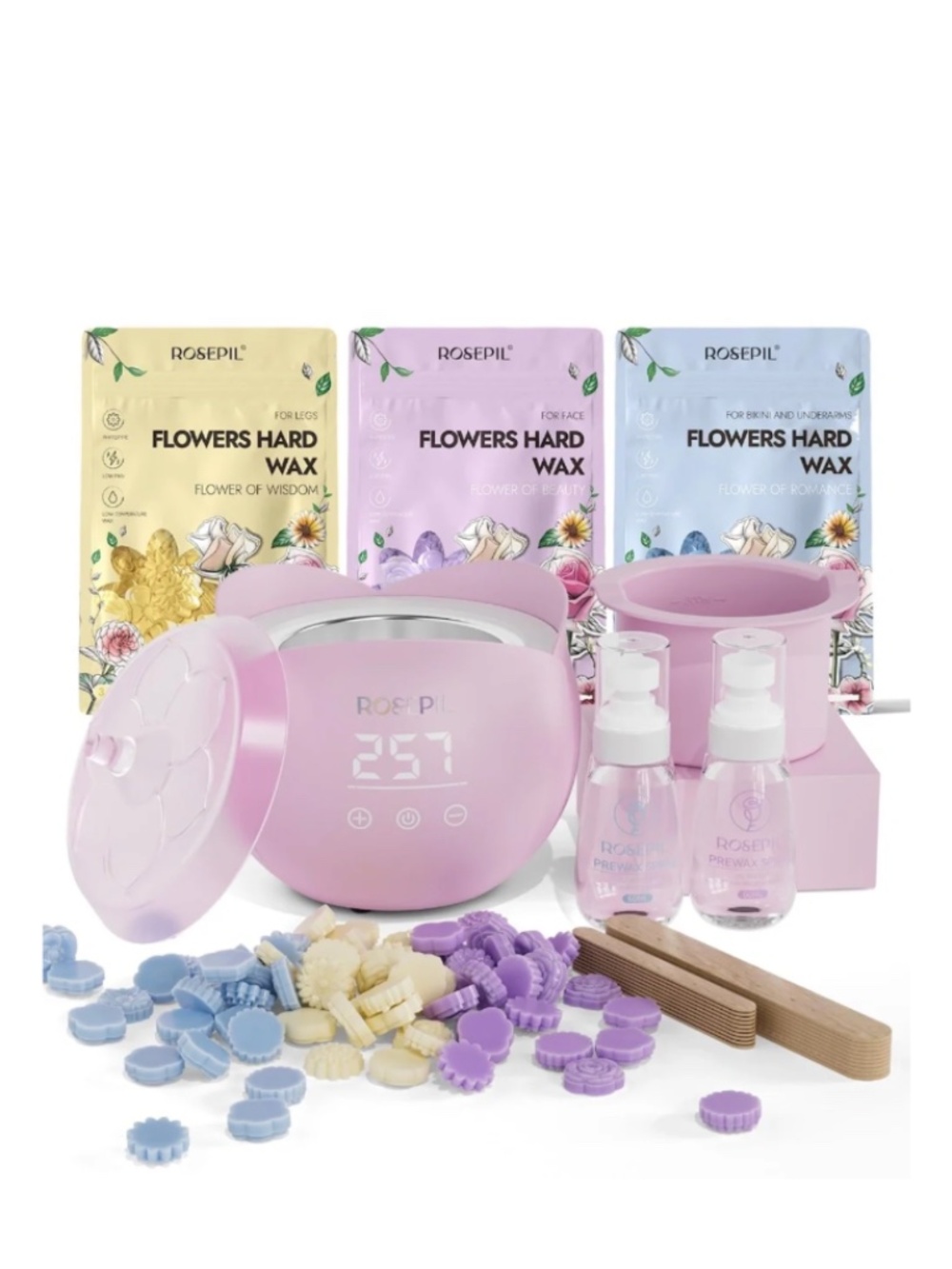 Pink Digital Wax Warmer And Hair Removal Kit